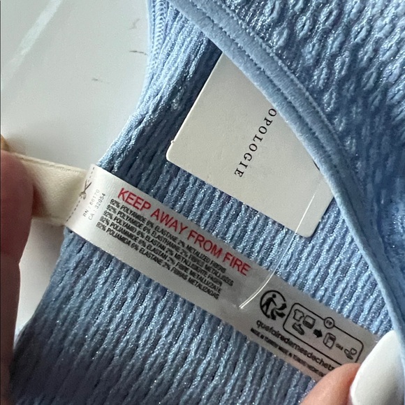 NWT ANTHROPOLOGIE LyreBird Open-Stitch Shimmer Tank blue XXS/XS - Picture 6 of 7